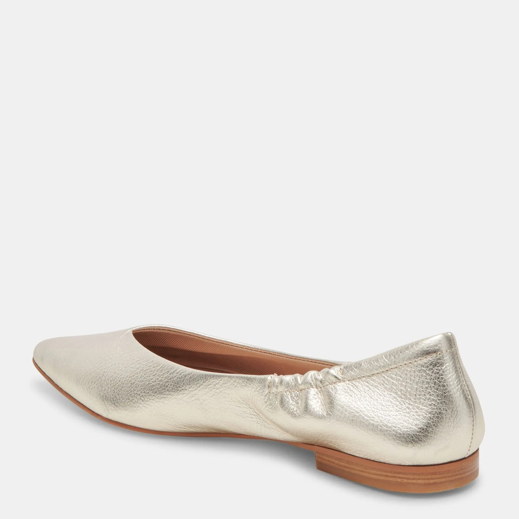 NADAV BALLET FLATS PLATINUM METALLIC LEATHER