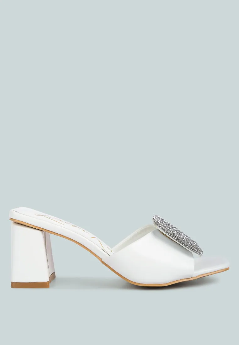 naflah rhinestone embellished slip on sandals