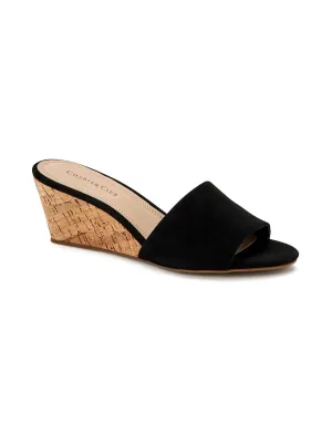 Nallahh Womens Cork Slip On Wedge Sandals