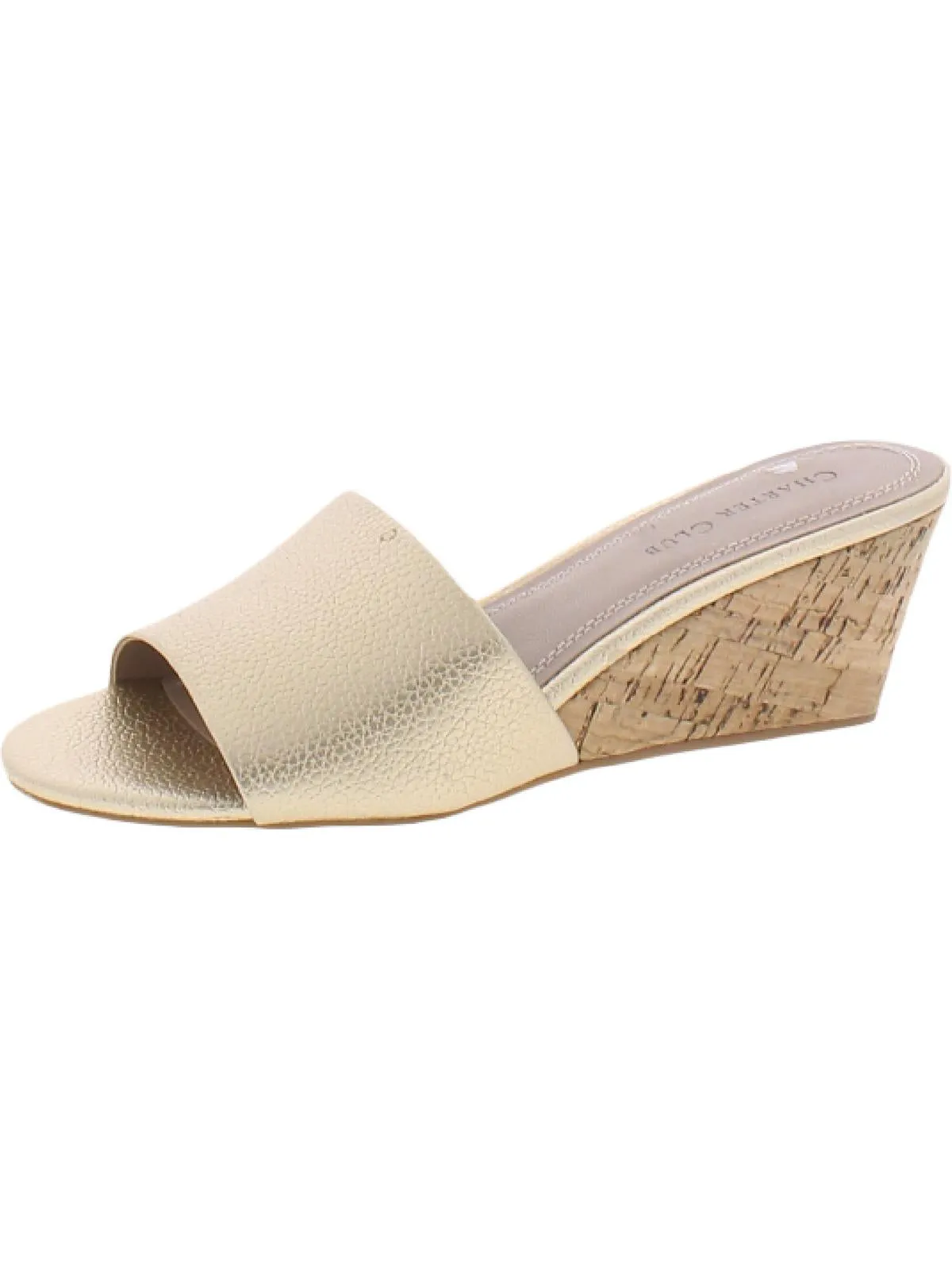 Nallahh Womens Cork Slip On Wedge Sandals
