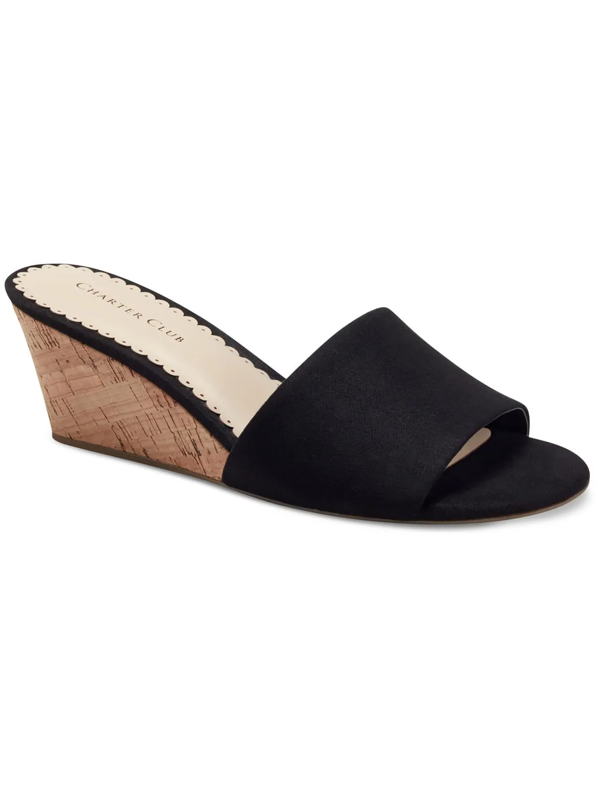 Nallahh Womens Cork Slip On Wedge Sandals