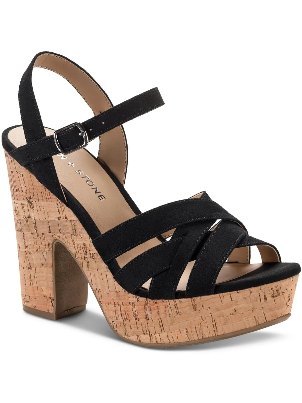 Naomii Womens Faux Suede Strappy Heels