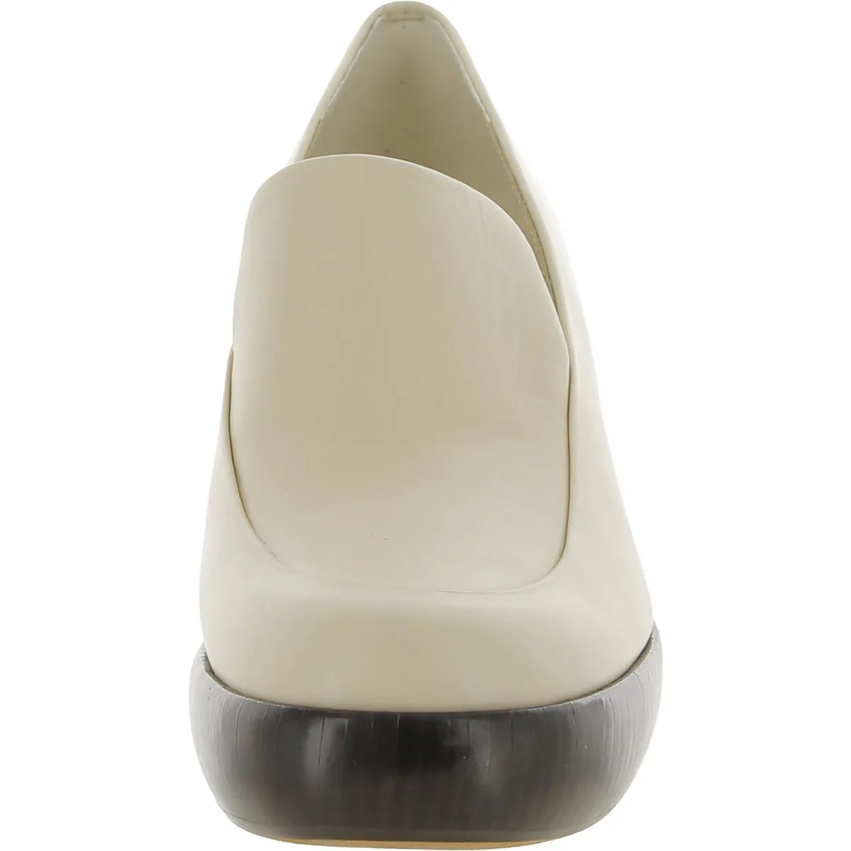 Narissa Womens Leather Block Heel Clogs