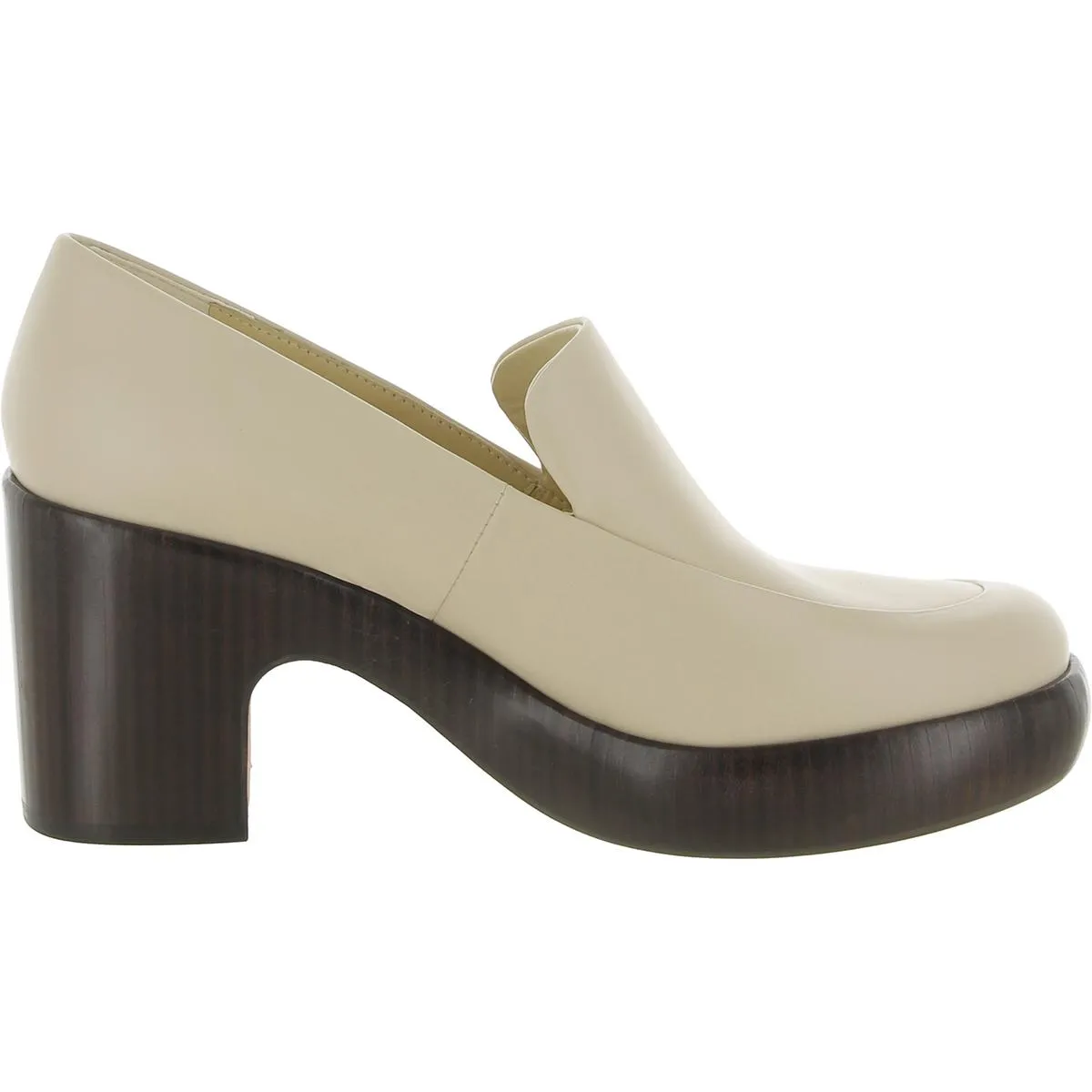 Narissa Womens Leather Block Heel Clogs