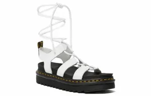 Nartilla Women's Leather Gladiator Sandals In White