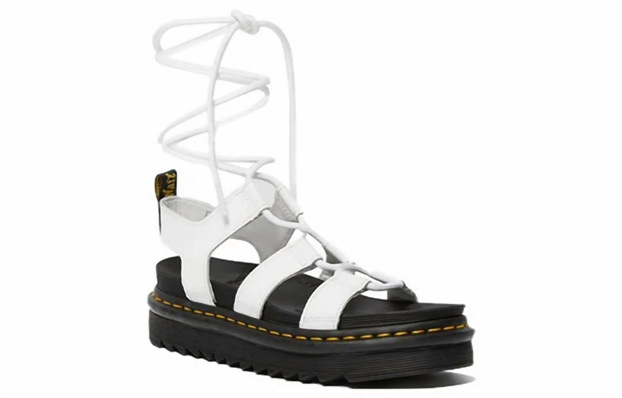 Nartilla Women's Leather Gladiator Sandals In White