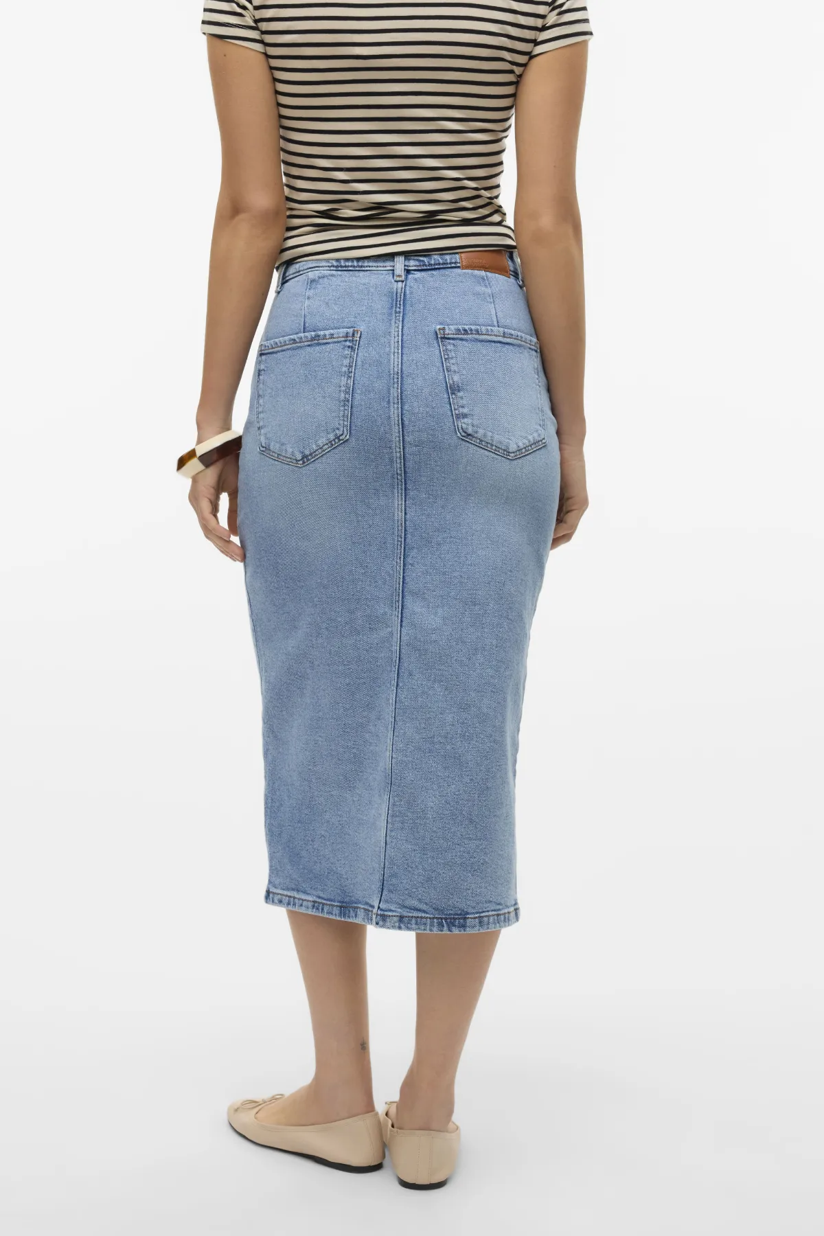 Natalie Midi Skirt - Light Blue Denim