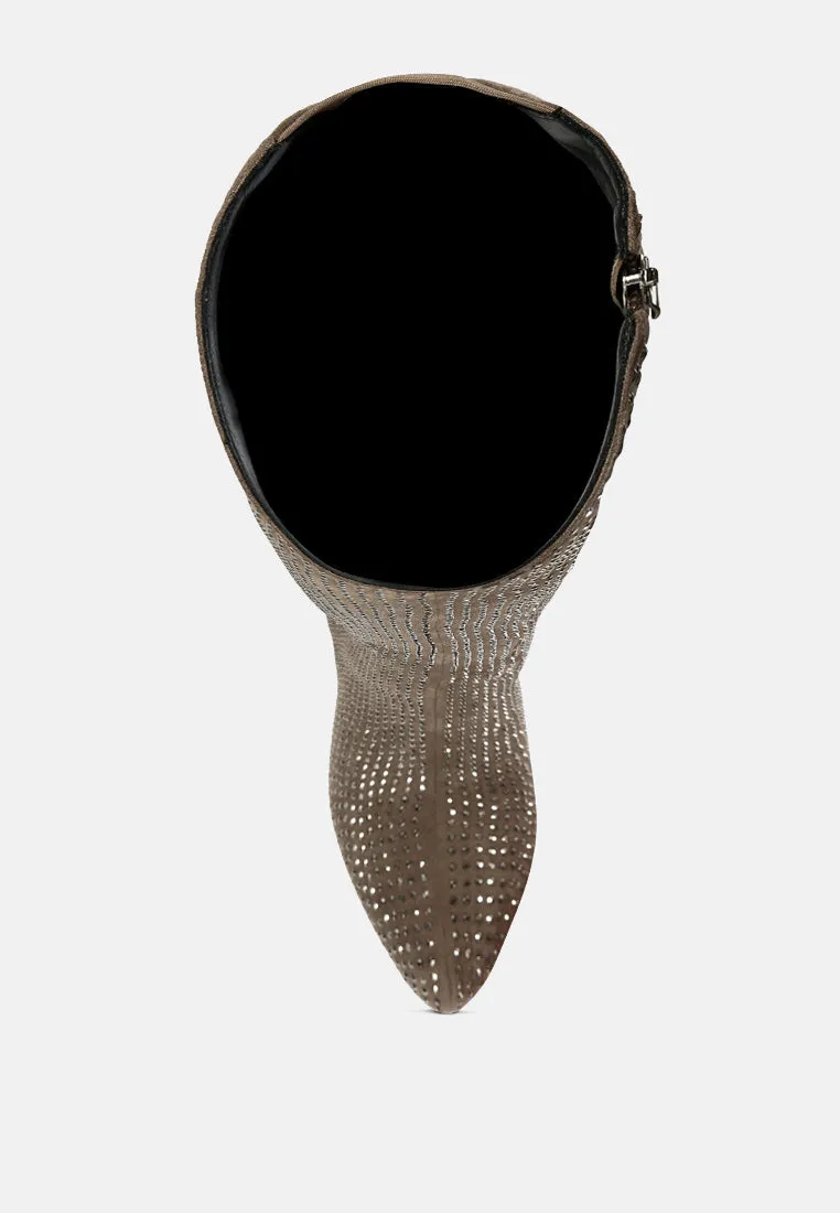 nebula rhinestone embellished stiletto calf boots