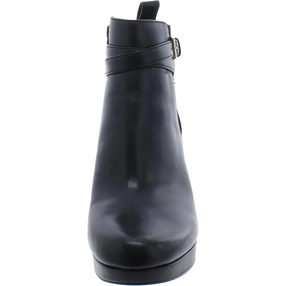 Nella Womens Leather Block Heel Ankle Boots