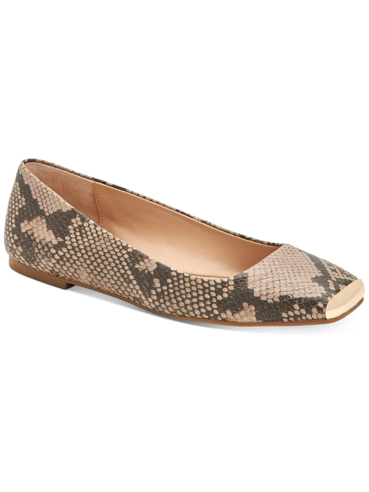 Neptoon P Womens Snake Print Square Toe Ballet Flats