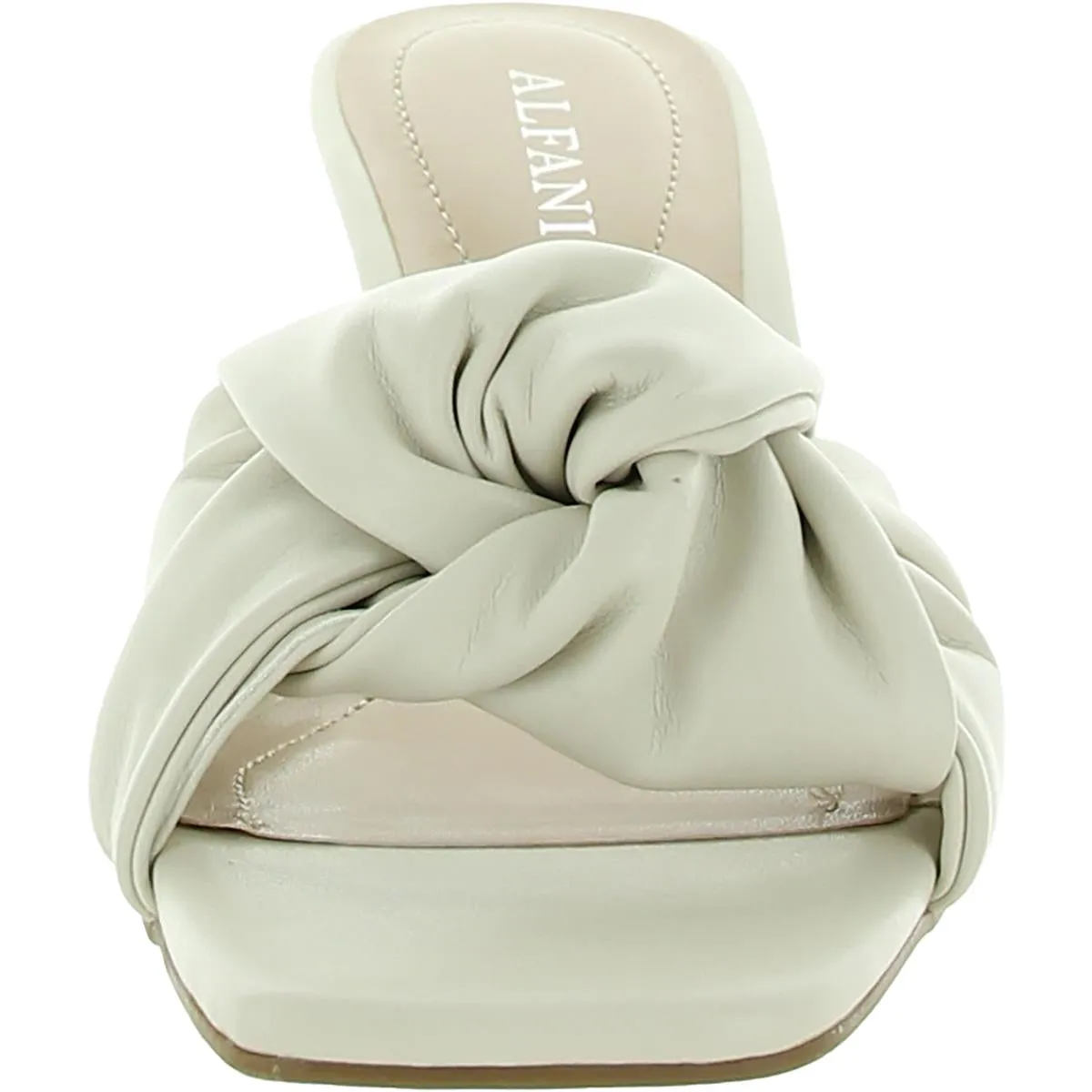 Niah Womens Faux Leather Open Toe Heels