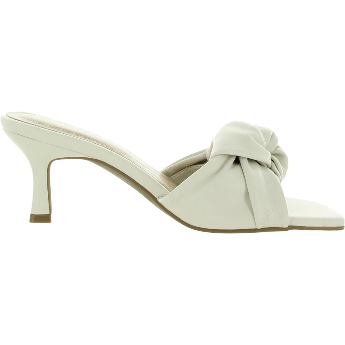 Niah Womens Faux Leather Open Toe Heels