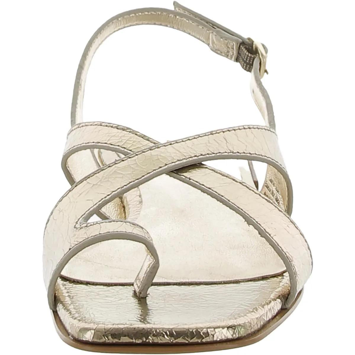 Nikki Womens Leather Ankle Strap Slingback Sandals