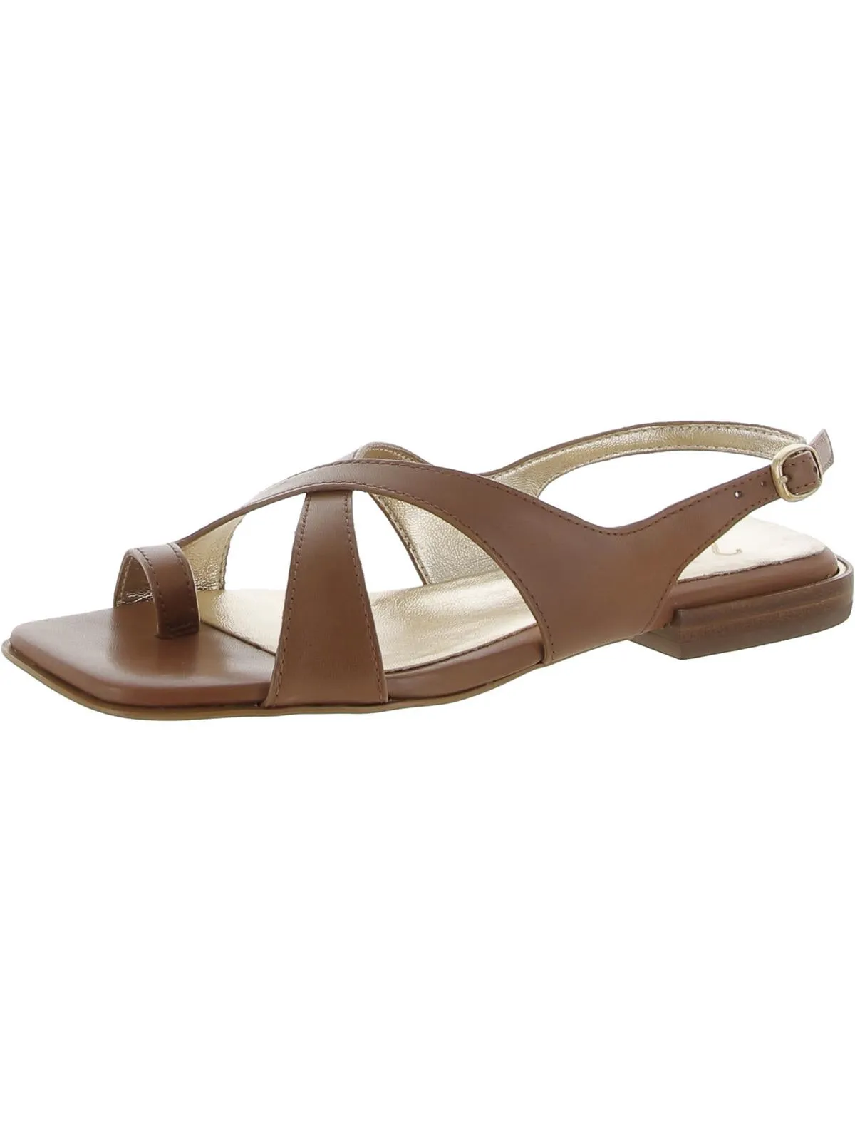 Nikki Womens Leather Ankle Strap Slingback Sandals