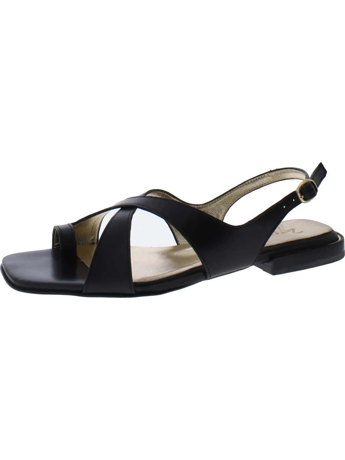 Nikki Womens Leather Ankle Strap Slingback Sandals