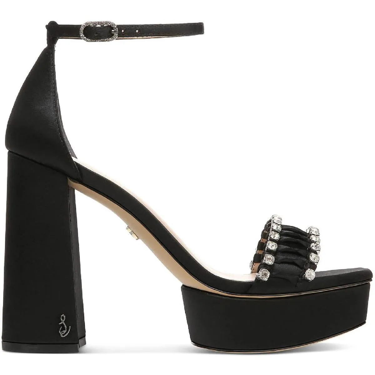 Ninette Womens Embellished Ankle Strap Heels
