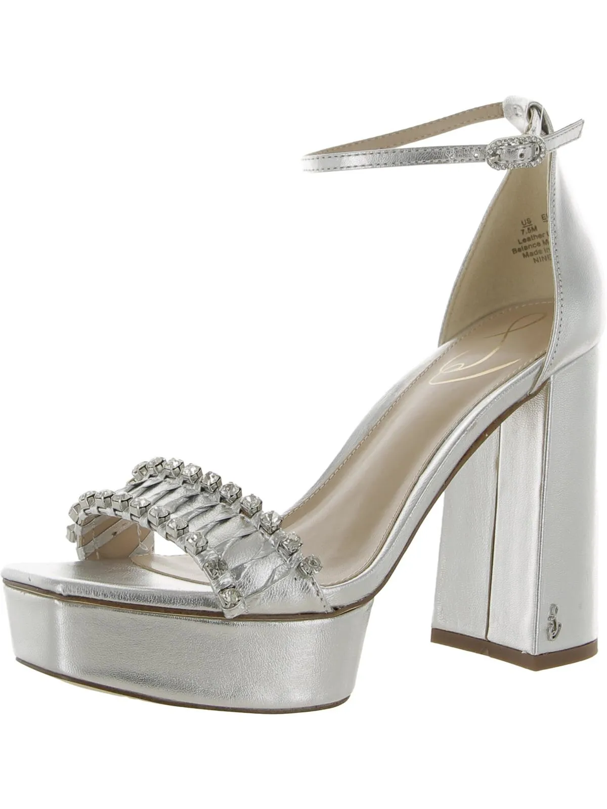 Ninette Womens Embellished Ankle Strap Heels