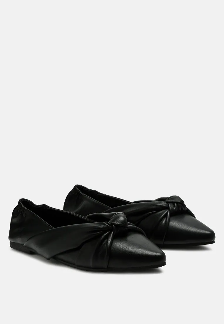 norma knot detail elasticated ballet flats
