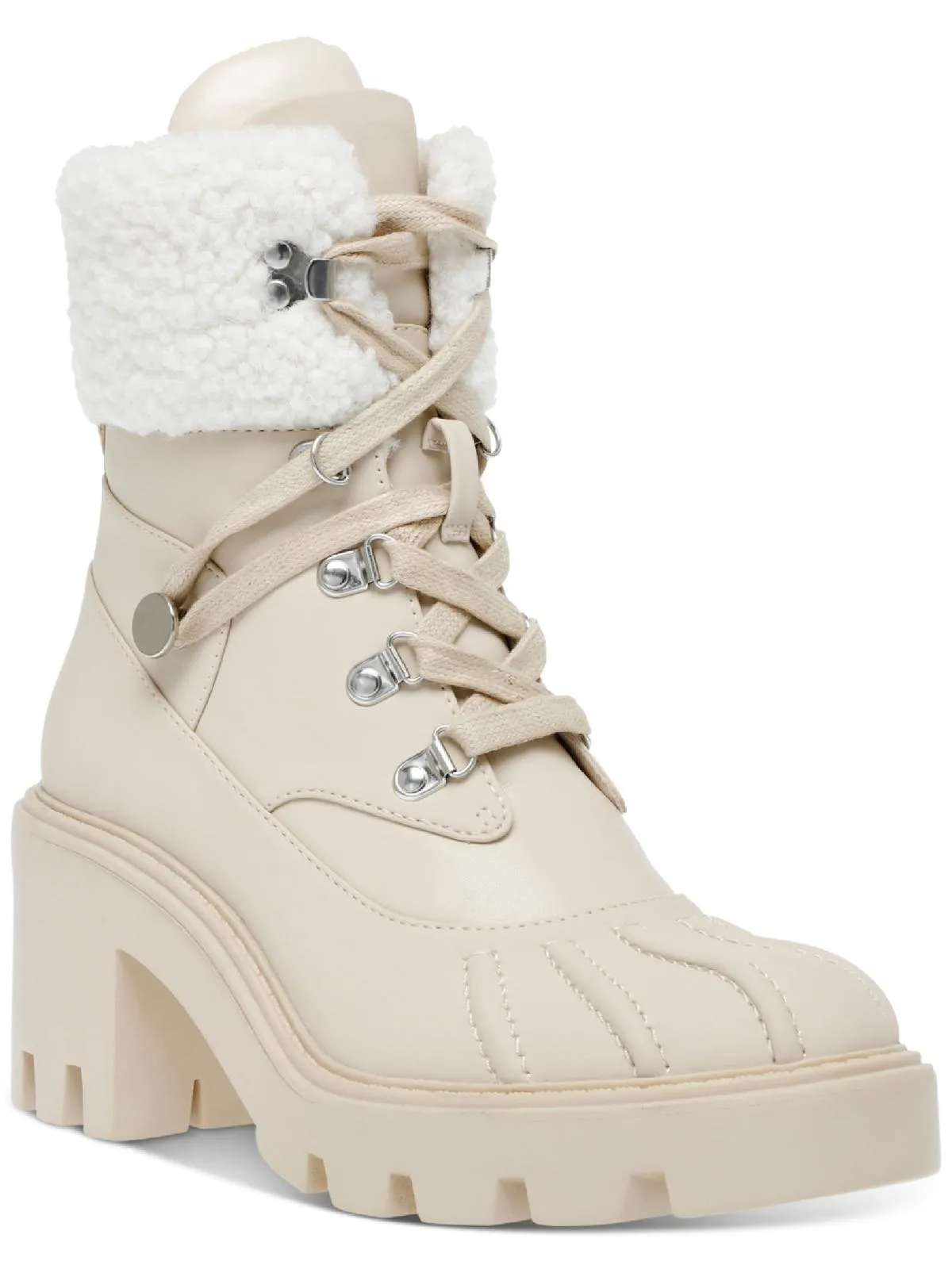Northern Womens Faux Fur Lug Sole Combat & Lace-up Boots
