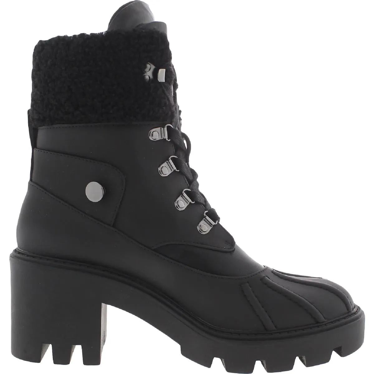 Northern Womens Faux Fur Lug Sole Combat & Lace-up Boots