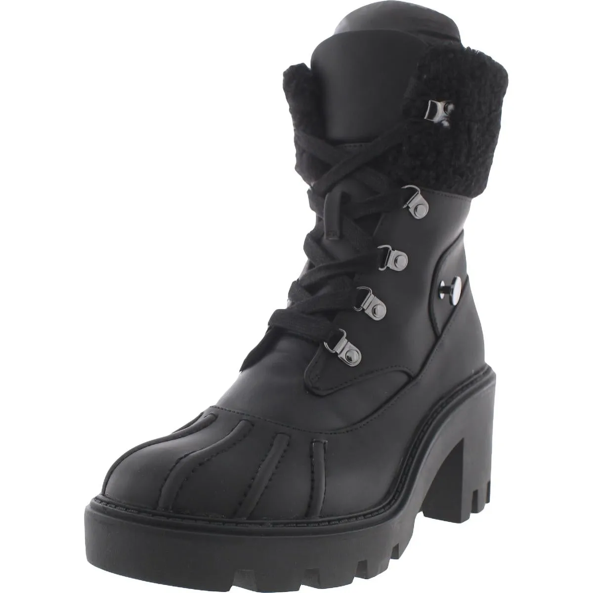 Northern Womens Faux Fur Lug Sole Combat & Lace-up Boots