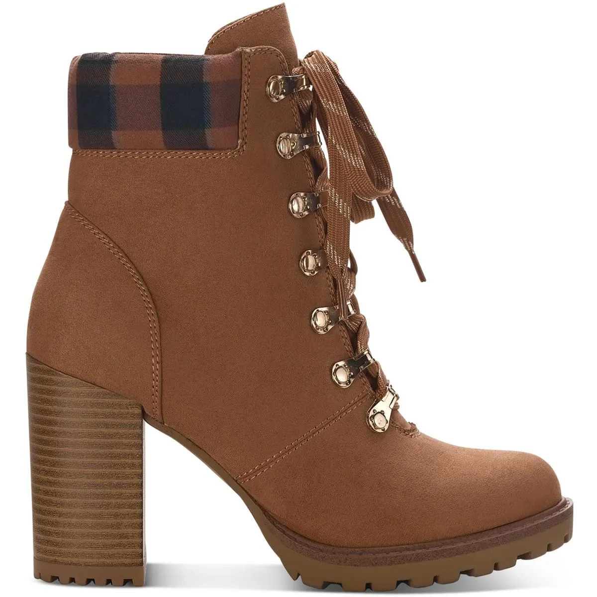 Octavia Womens Faux Leather Ankle Combat & Lace-up Boots