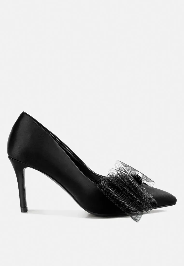 odette diamante embellished bow stiletto pumps
