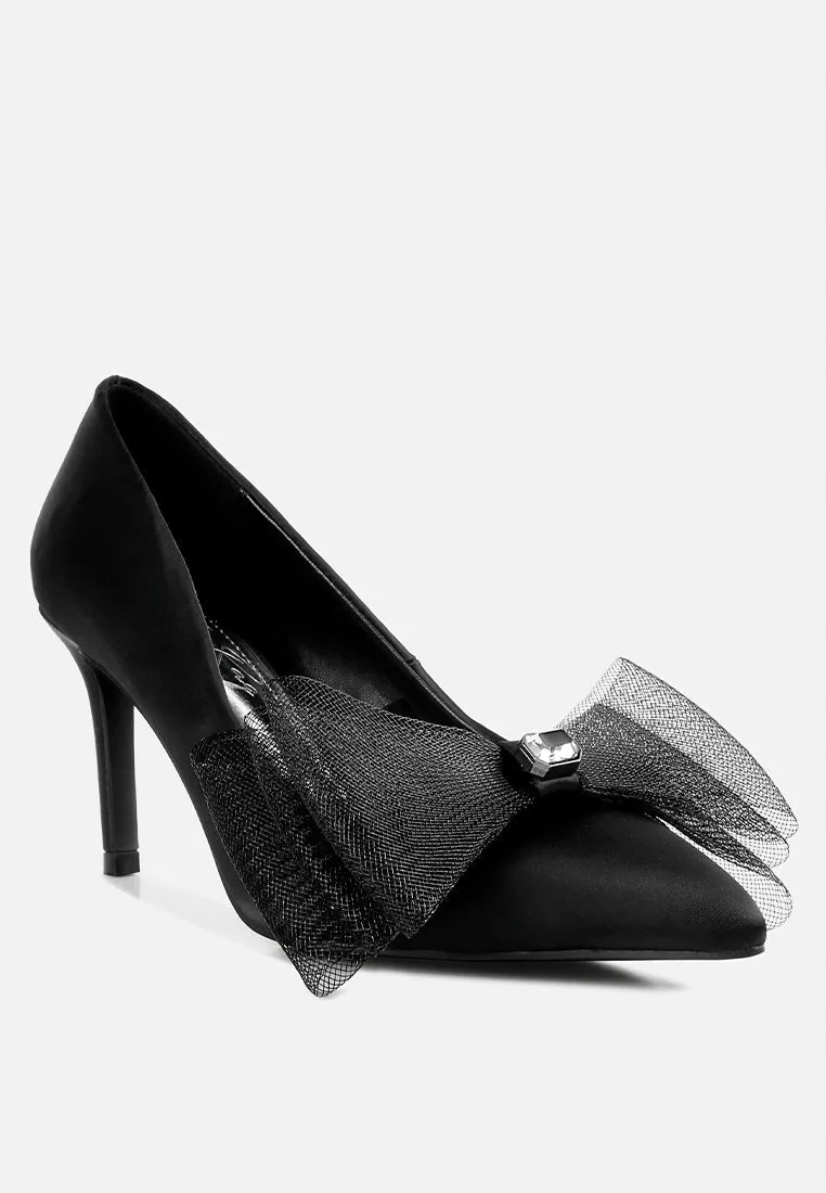 odette diamante embellished bow stiletto pumps
