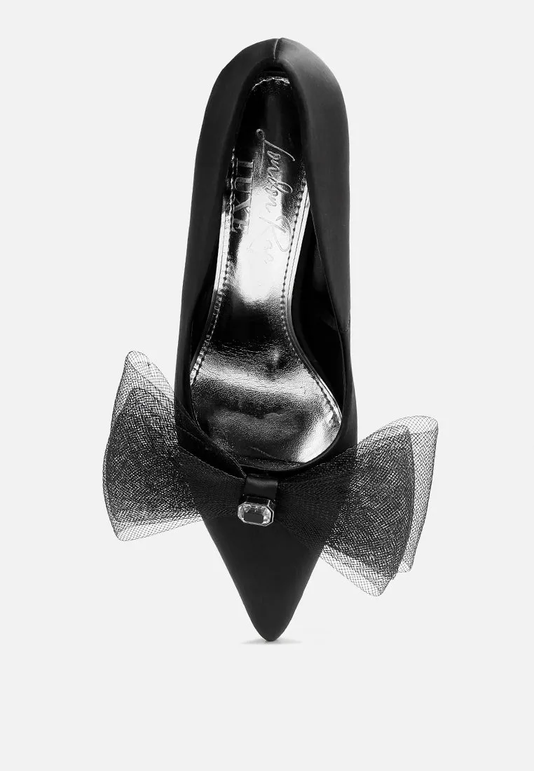 odette diamante embellished bow stiletto pumps