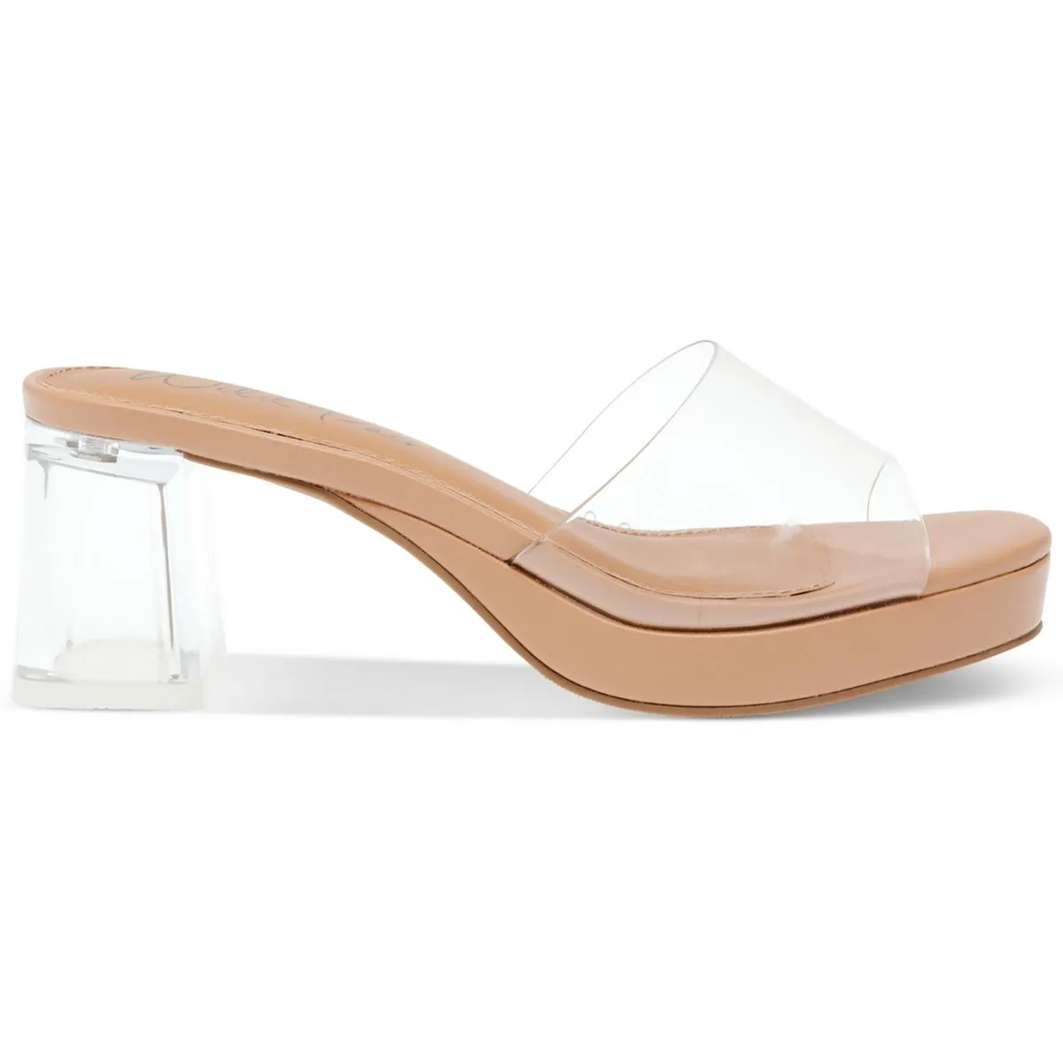 Orleen Womens Transparent Slip-On Slide Sandals