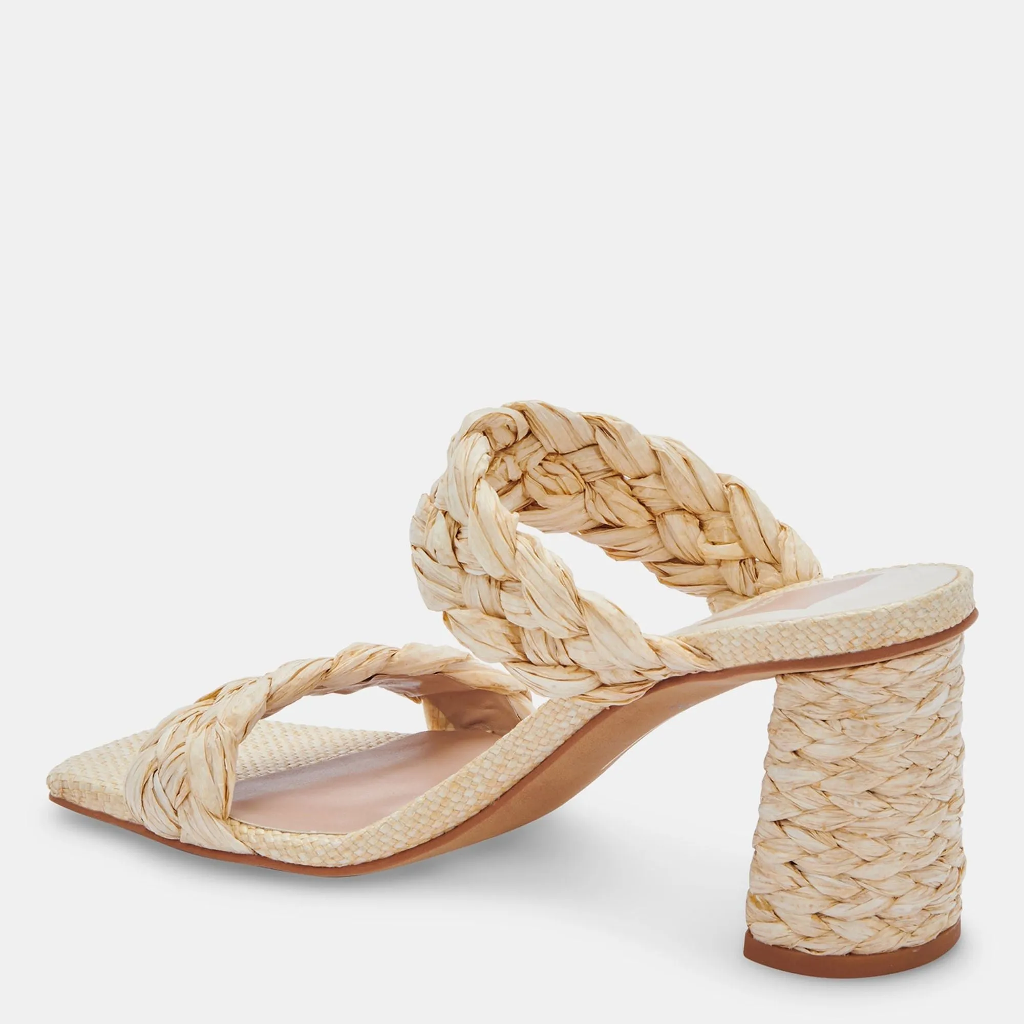 PAILY RAFFIA HEELS VANILLA RAFFIA