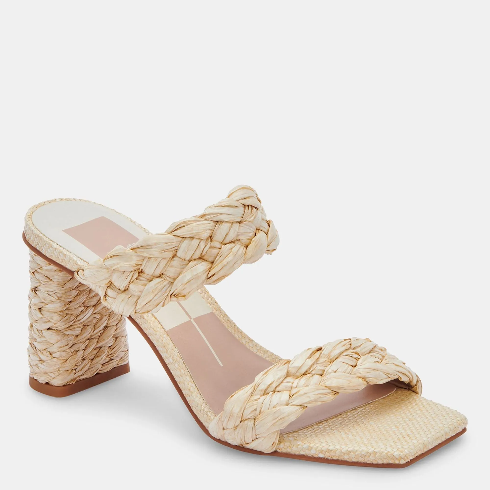 PAILY RAFFIA HEELS VANILLA RAFFIA