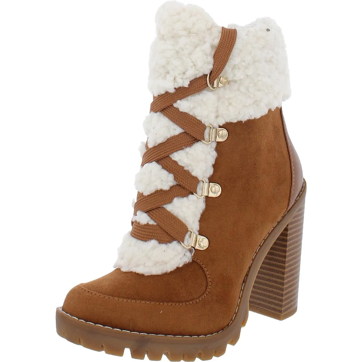 Palli Womens Faux Suede Ankle Combat & Lace-up Boots
