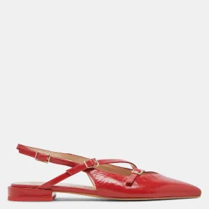 Pamla Flats Red Crinkle Patent