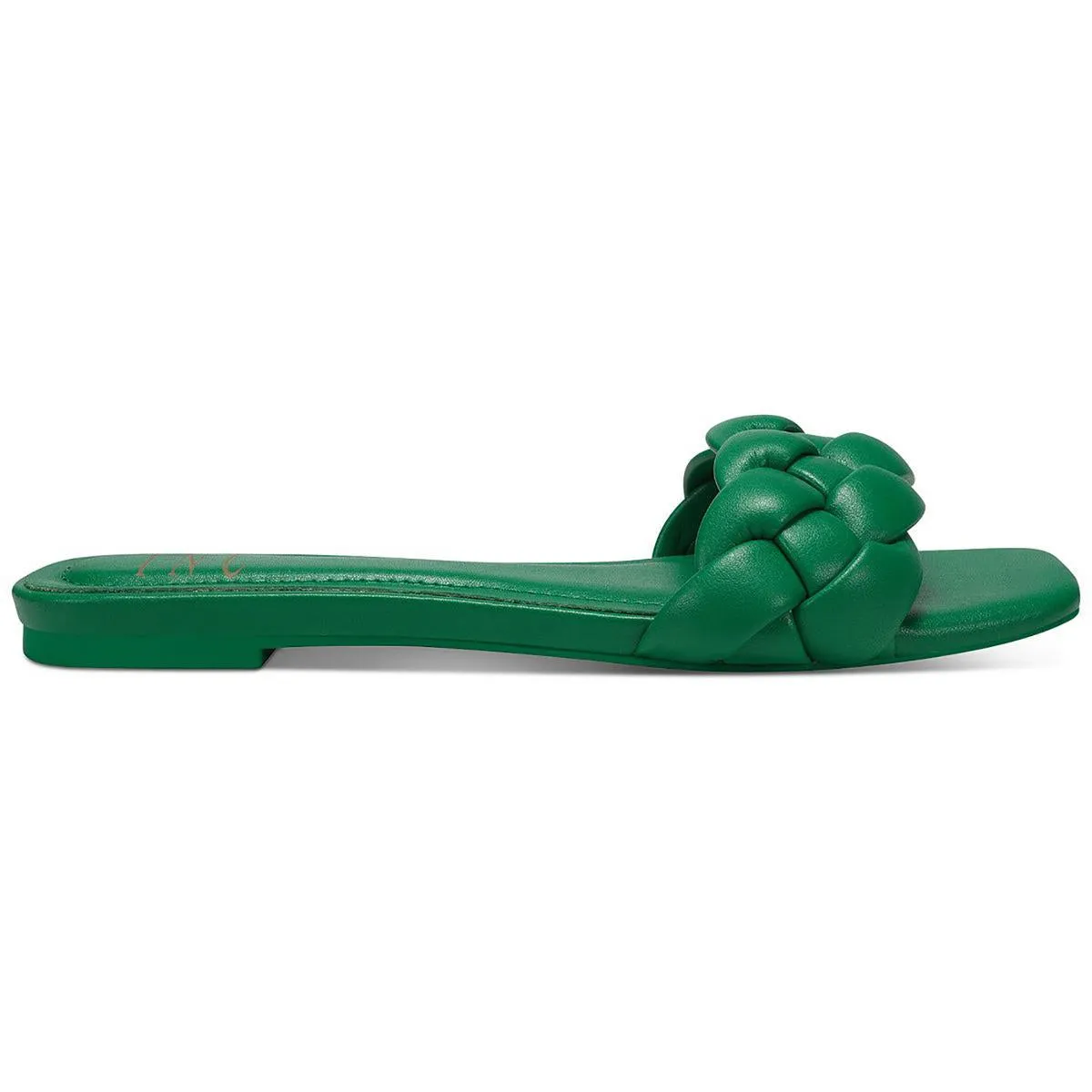 Partee Womens Faux Leather Slip On Slide Sandals