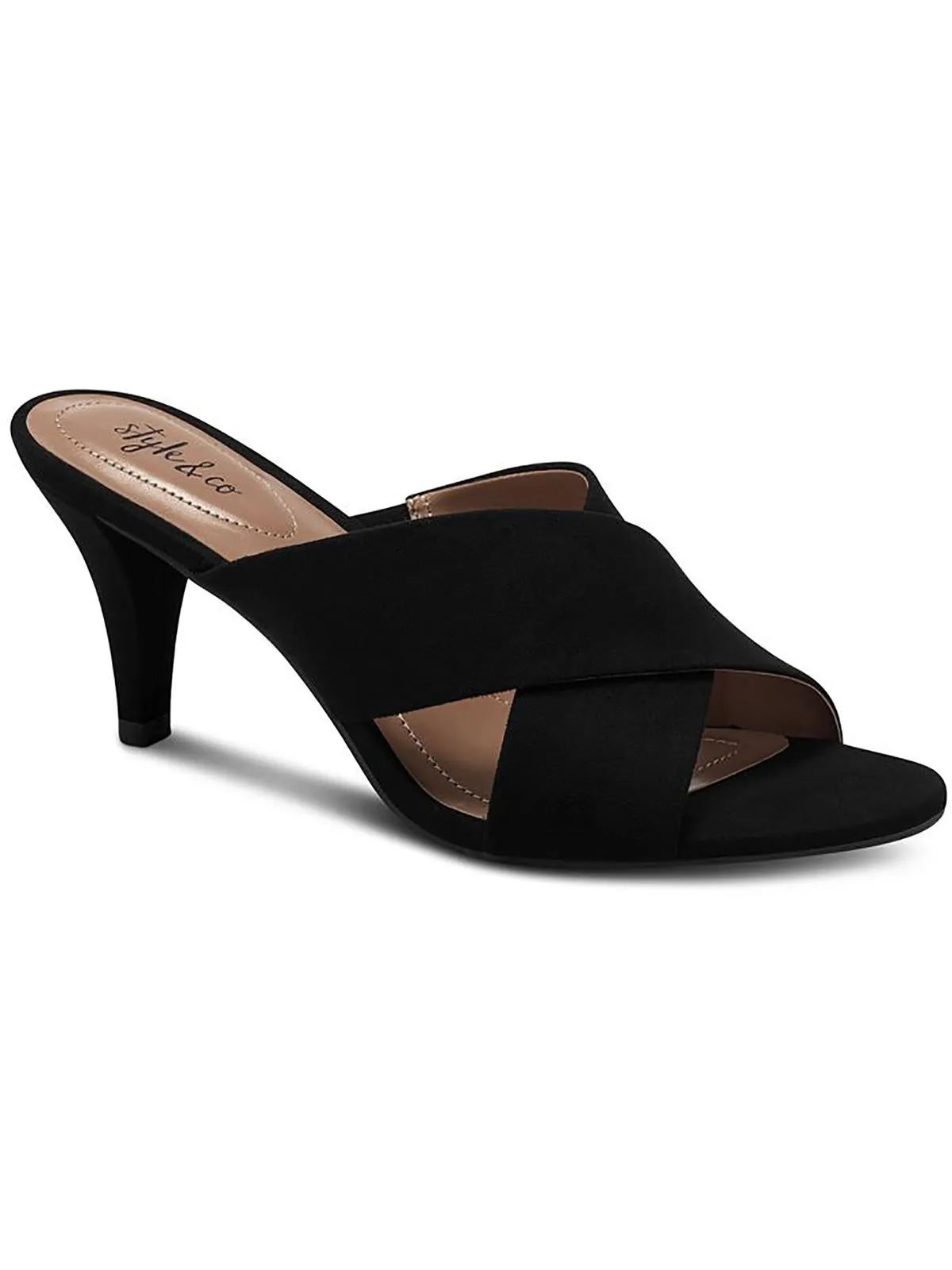 Patriciaa Womens Faux Suede Slip On Kitten Heels