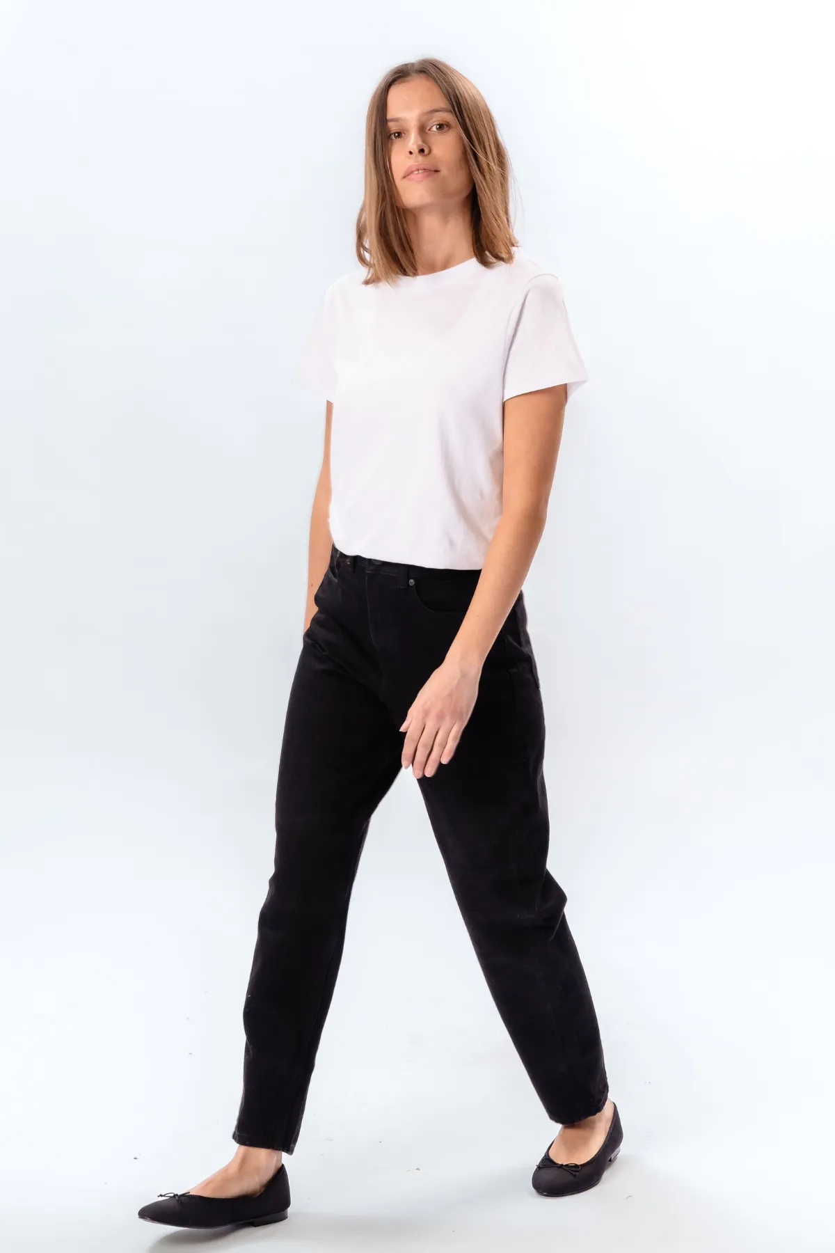 Performance Mom Jeans - Black Denim