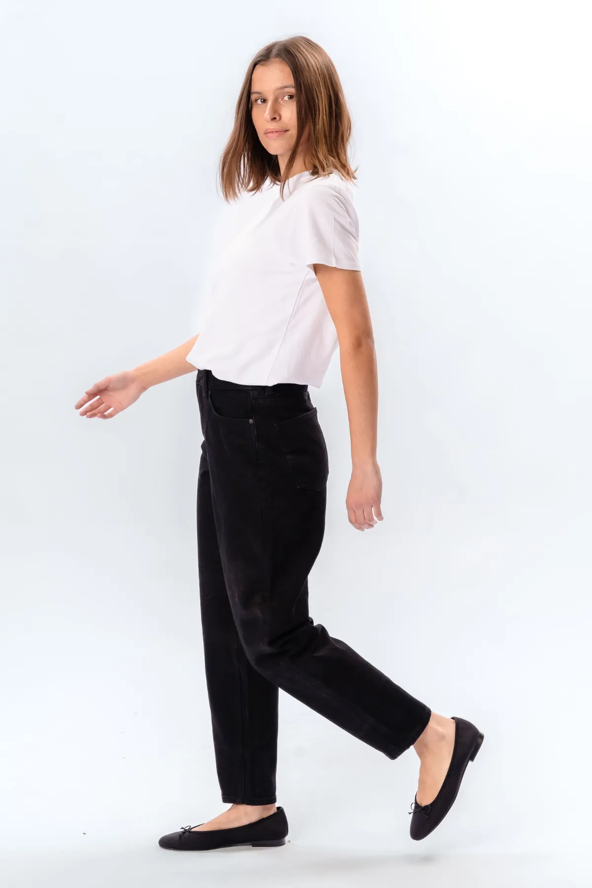 Performance Mom Jeans - Black Denim