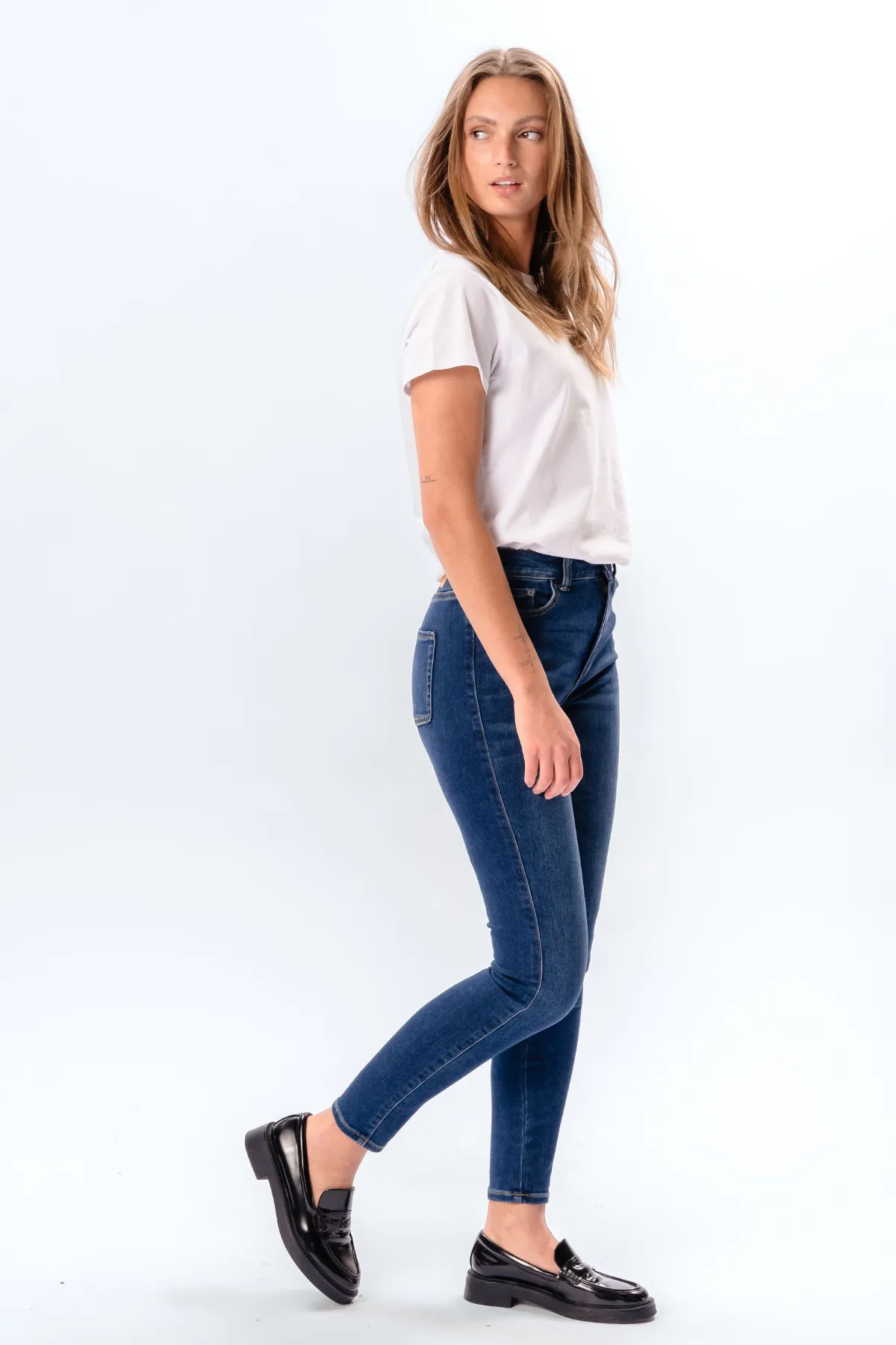 Performance Skinny Jeans - Medium Blue Denim