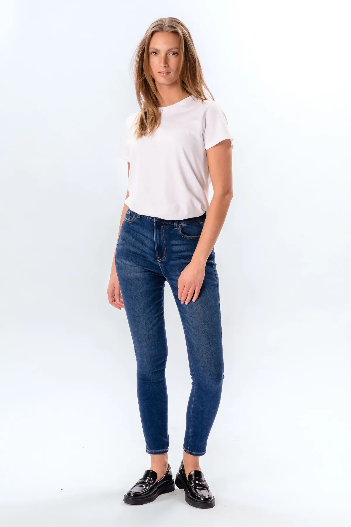 Performance Skinny Jeans - Medium Blue Denim