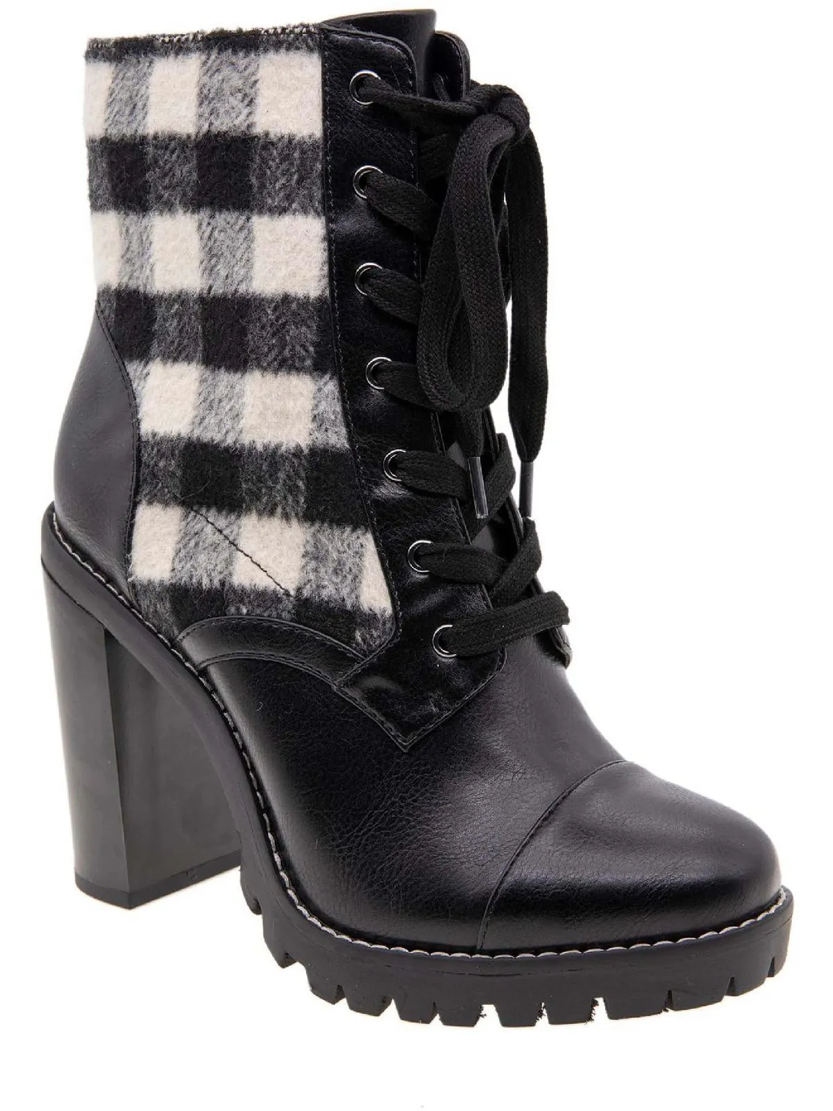 Pilas Womens Faux Leather Lace-Up Booties