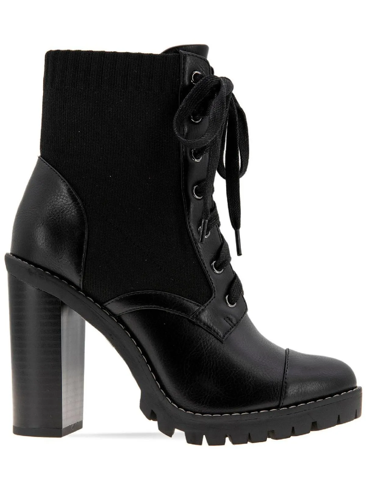 Pilas Womens Faux Leather Lace-Up Booties