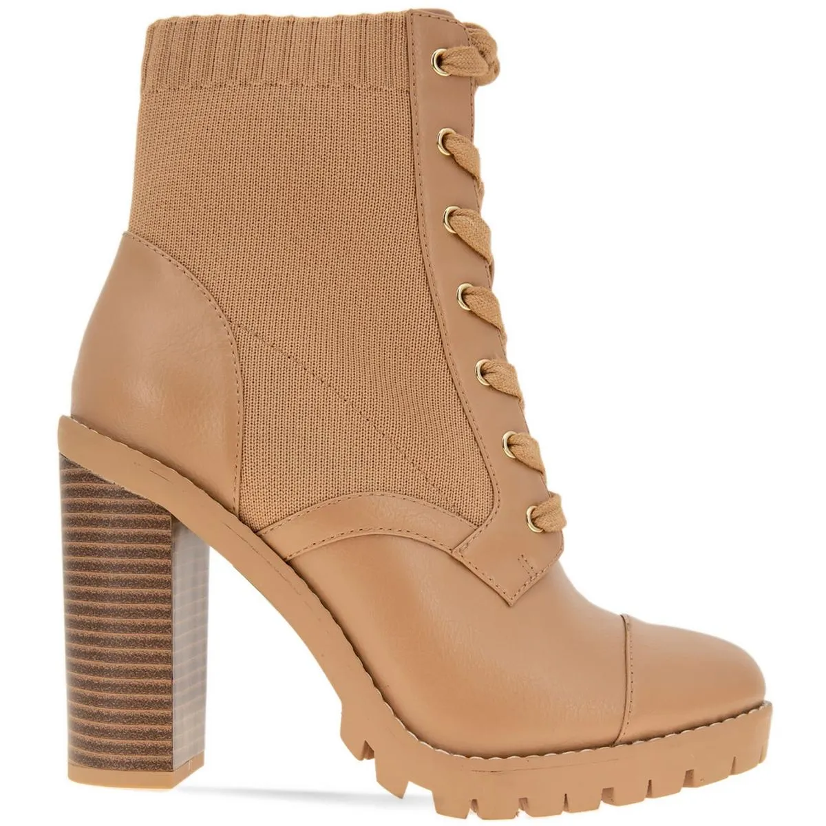 Pilas Womens Faux Leather Lace-Up Booties