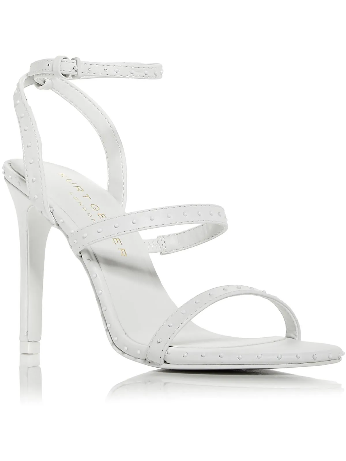 Portia Womens Leather Ankle Strap Dress Sandals