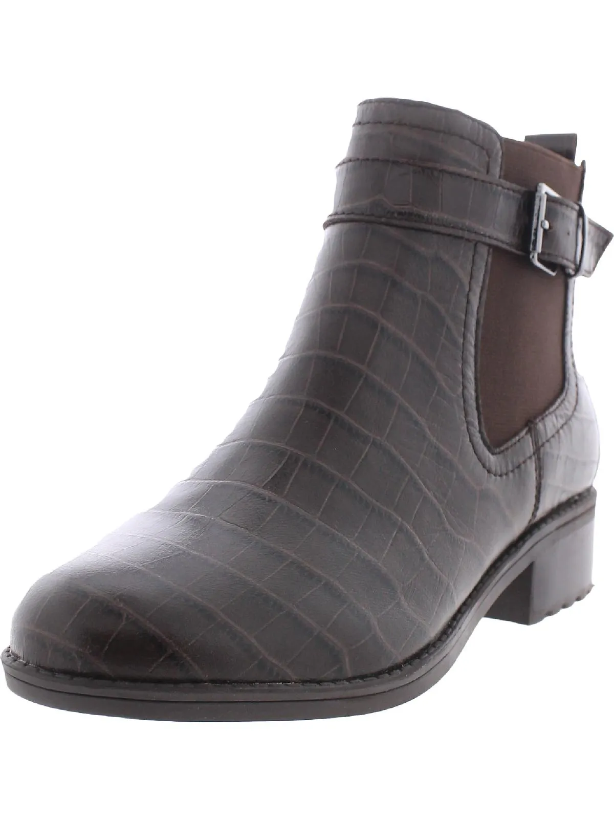 Rae Womens Buckle Zip Up Ankle Boots