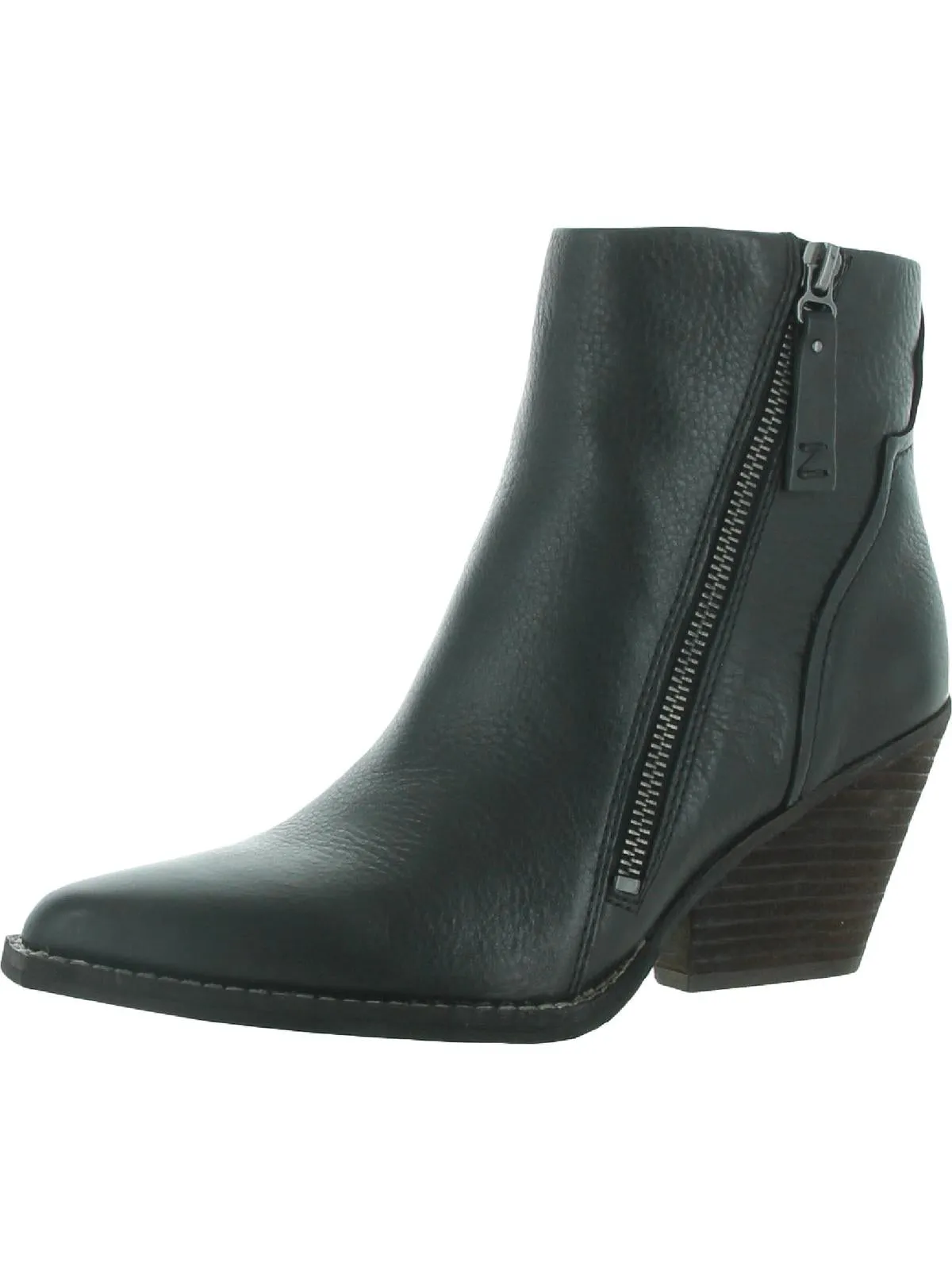 Ramona Womens Ruffled Block-Heel Ankle Boots