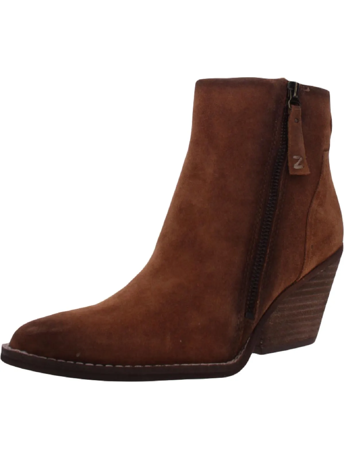 Ramona Womens Ruffled Block-Heel Ankle Boots
