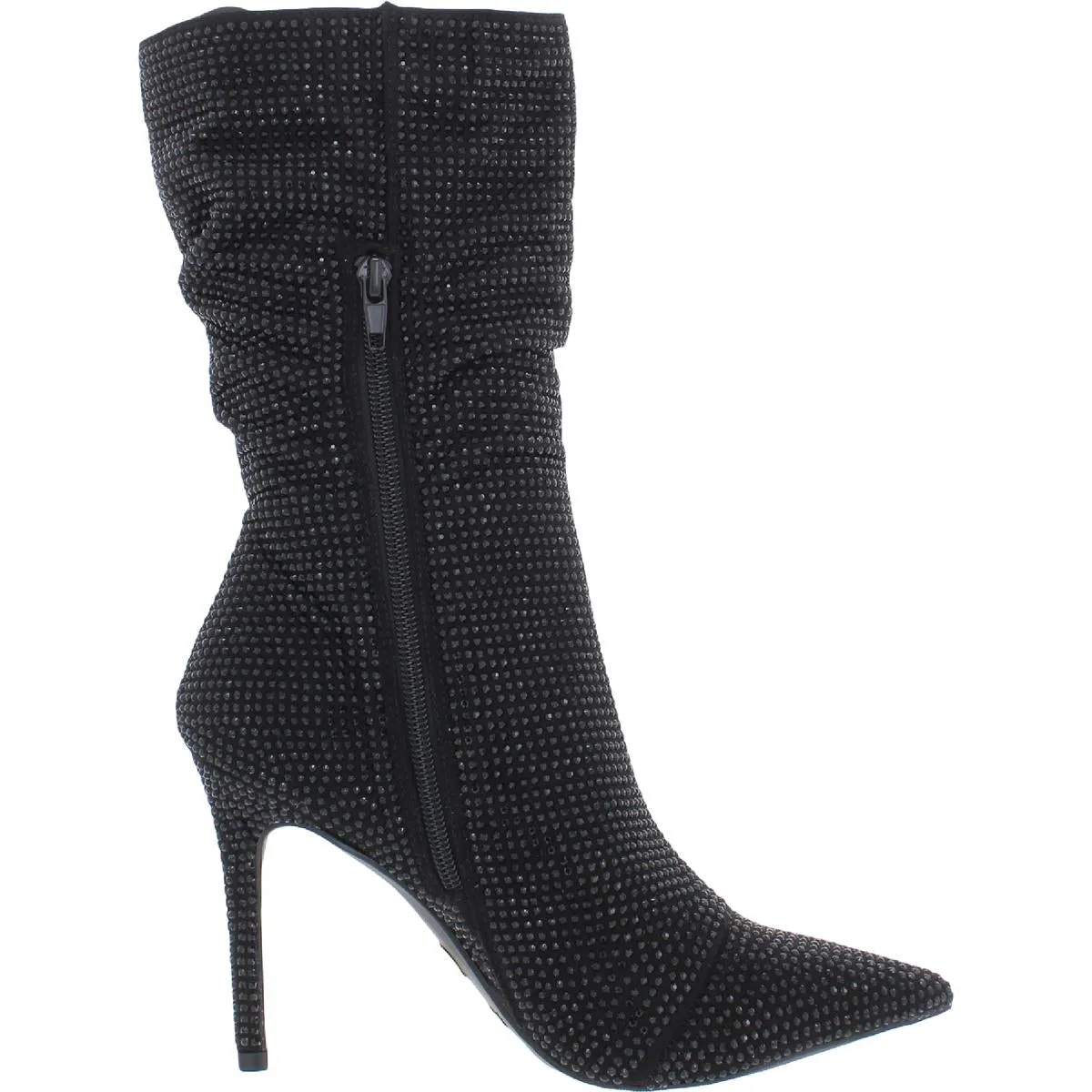 Raquell Womens Pointed Toe Rhinestones Mid-Calf Boots