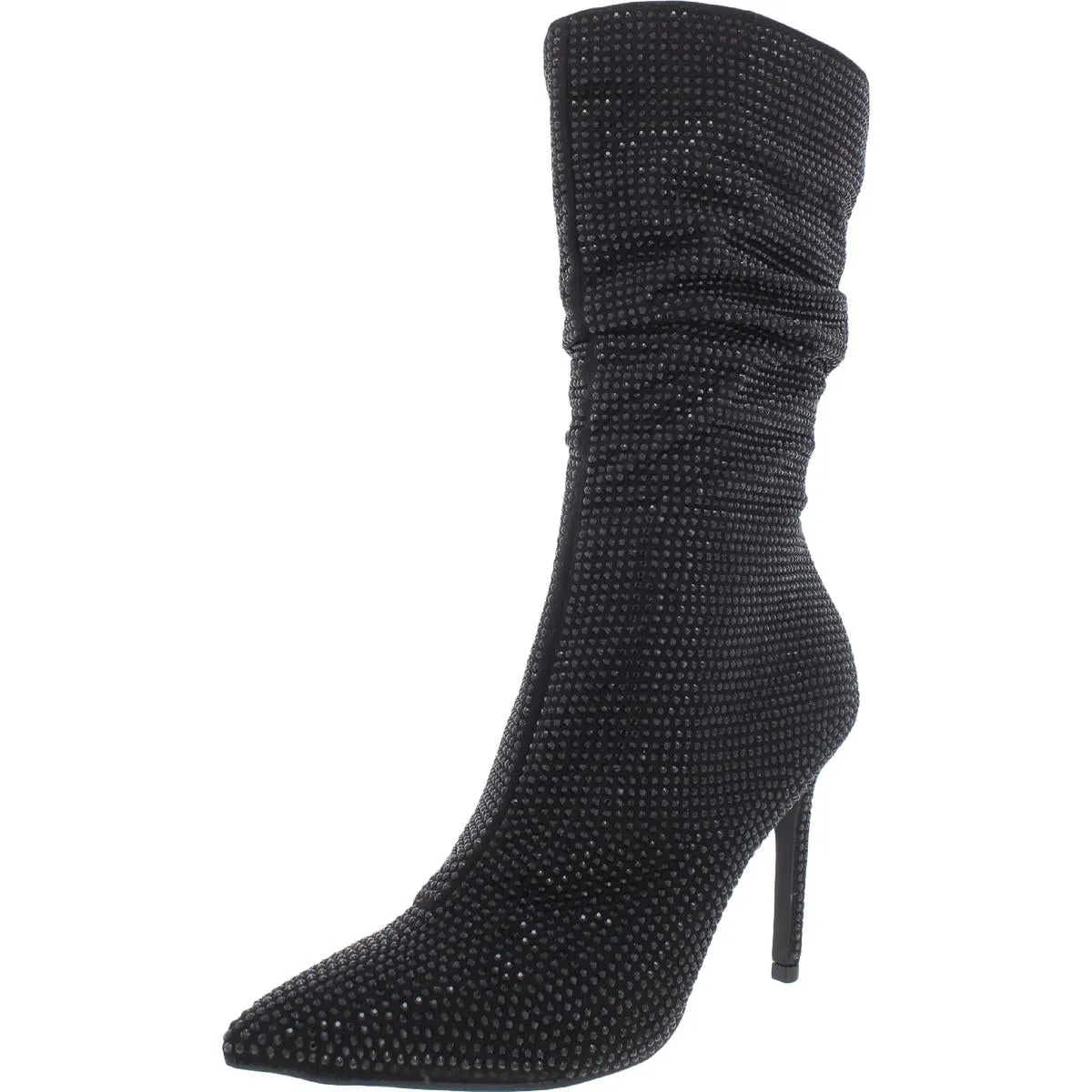 Raquell Womens Pointed Toe Rhinestones Mid-Calf Boots