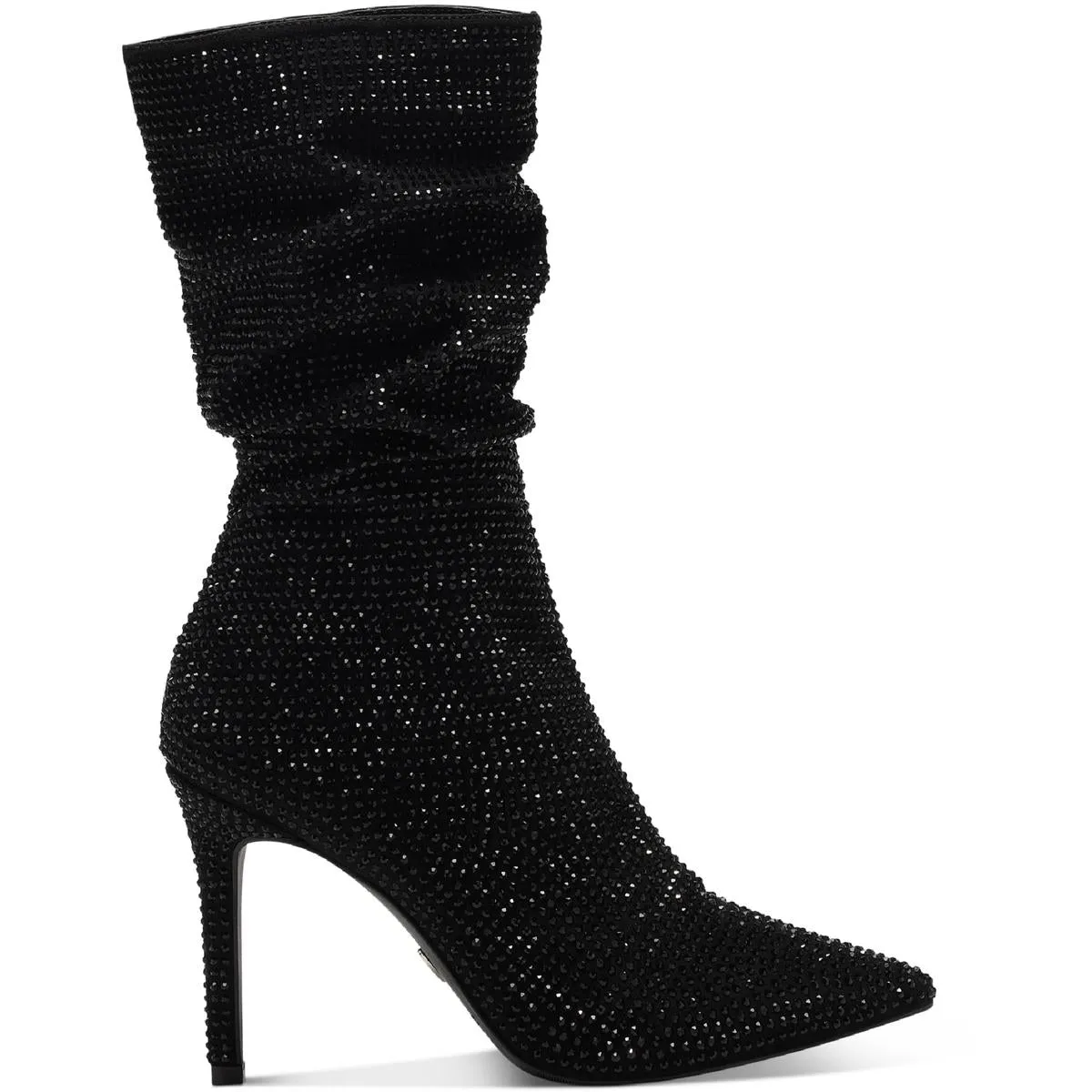 Raquell Womens Pointed Toe Rhinestones Mid-Calf Boots